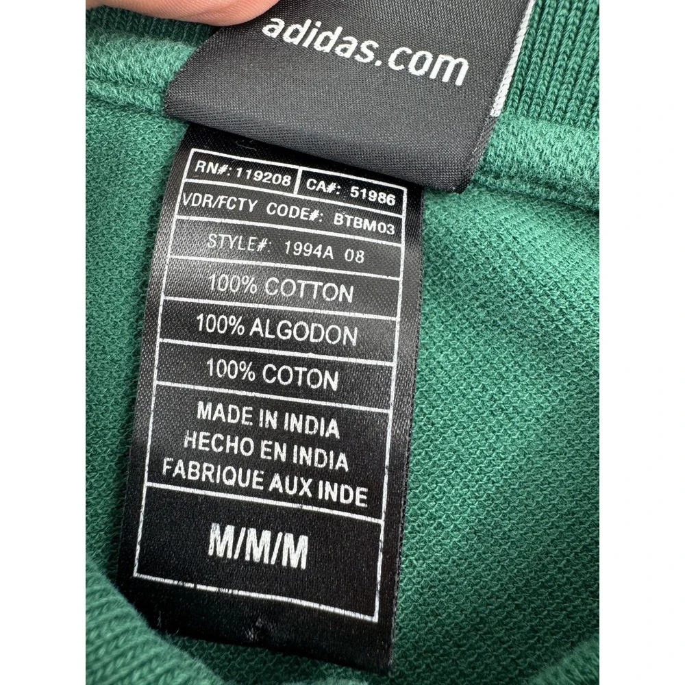 Adidas Mens M Miami Hurricanes NCAA Polo Shirt Green Cotton Retro Football